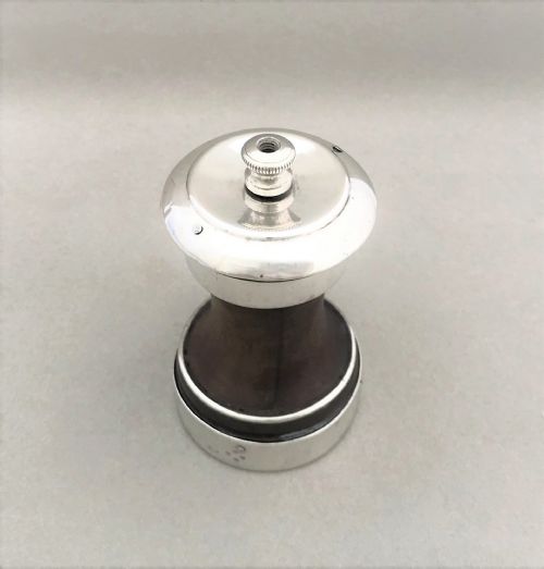 fig 1. An unusual mid-Victorian silver mounted pepper grinder