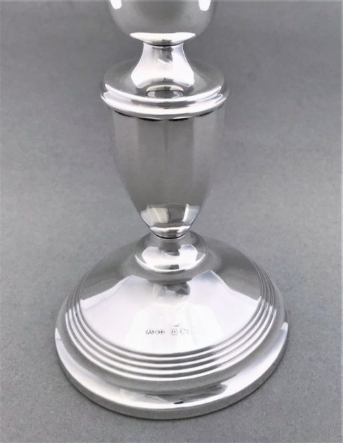 fig 1. A handsome George V silver candle holder