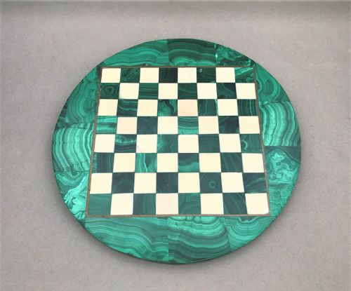 fig 1. A vintage Italian malachite and marble chessboard