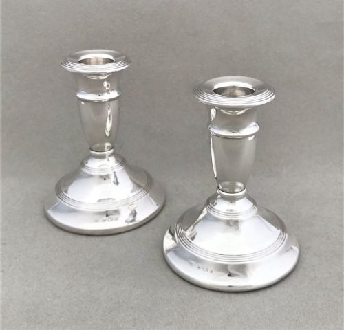 A Good Pair of Dwarf Solid Silver Candlesticks