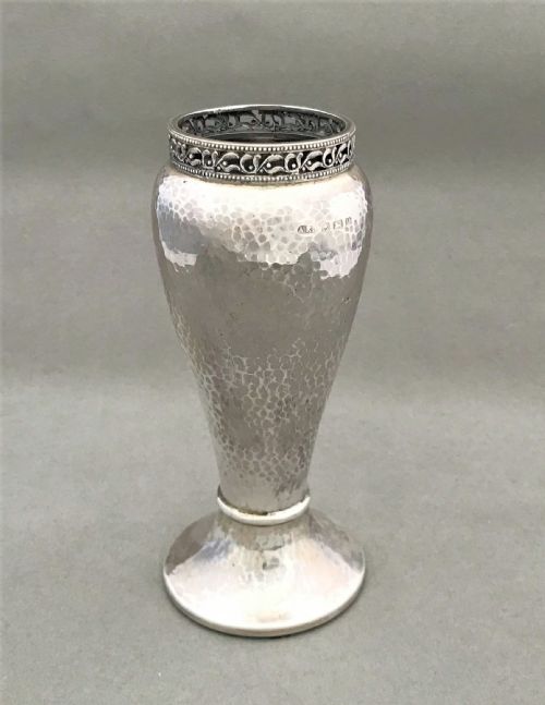 A Fabulous a E Jones Arts & Crafts Silver Vase