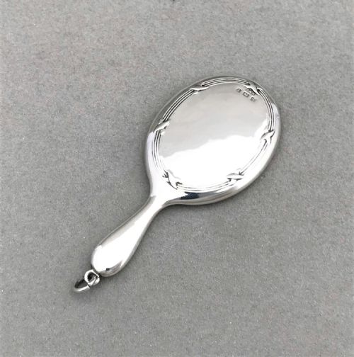A Lovely Silver Chatelaine/handbag Mirror