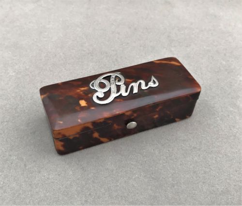 A Gorgeous Victorian Tortoiseshell & Silver Pins Casket