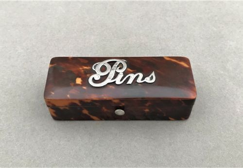 fig 1. A gorgeous Victorian tortoiseshell & silver pins casket
