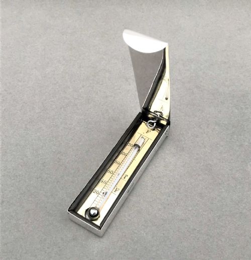 fig 1. A rare silver cased travelling thermometer