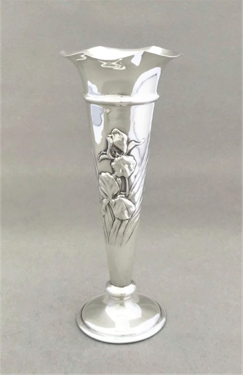 A Superb William Comyns Silver Trumpet Vase