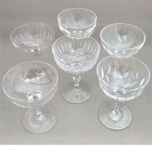 A Harlequin Set of 6 Victorian Champagne Bowls
