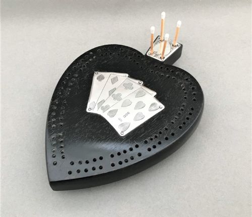 An Outstanding Victorian Silver Mounted Cribbage Board