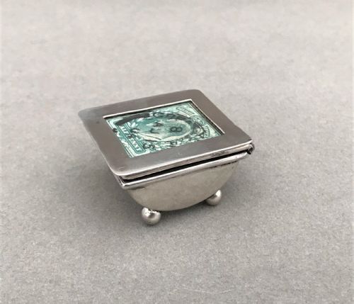 fig 1. A Delightful Edwardian Silver Stamp Box