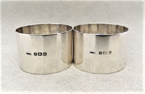 fig 1. A Handsome Pair Of Boxed Art Deco Silver Napkin Rings