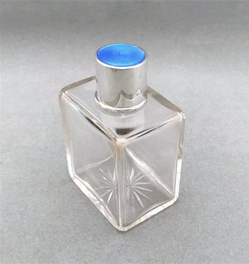 fig 1. A Lovely Silver & Guilloche Enamel Cologne Bottle
