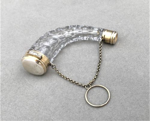 fig 2. A Victorian Silver Mounted Cornucopia Scent Flask
