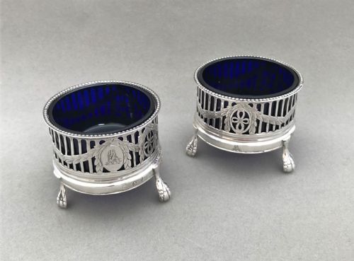 A Superb Pair of 18th Century Silver Condiment Tubs