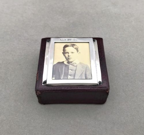 An Unusual Edwardian Silver Desk Tidy/photo Frame Combo