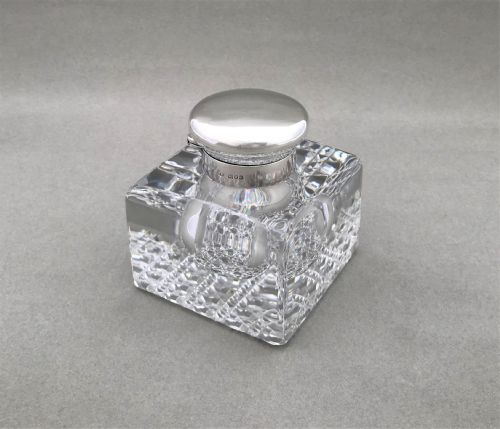 A Handsome Silver Mounted Edwardian Inkwell