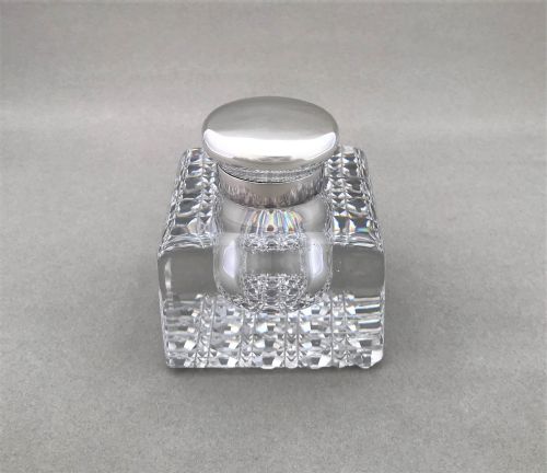 fig 1. A handsome silver mounted Edwardian inkwell