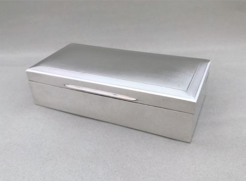 A Handsome Art Deco Silver Cigarette Box
