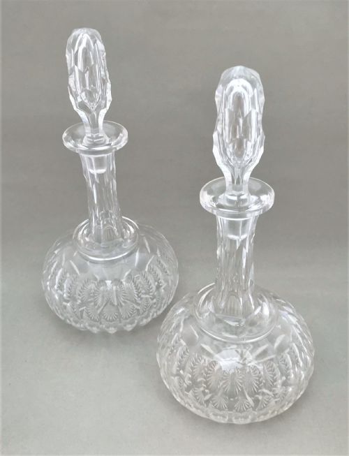 fig 1. A splendid pair of cut glass Victorian decanters