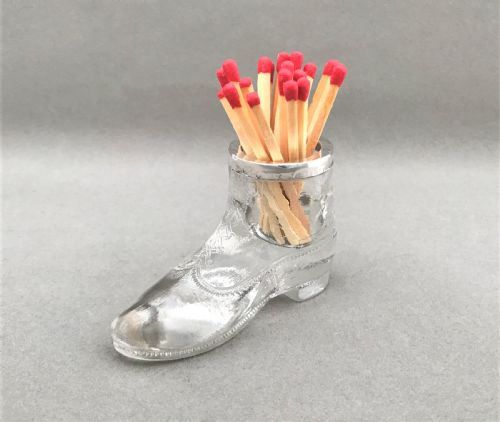 fig 1. A novelty Edwardian silver mounted 'boot' match striker