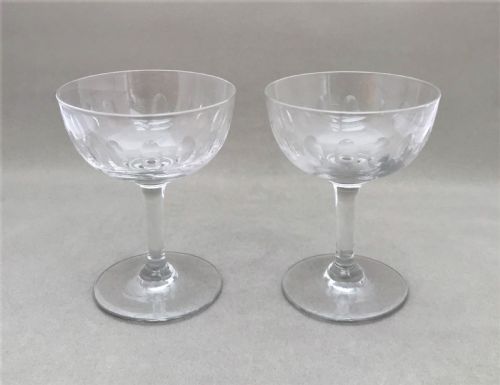 A Good Pair of Victorian Cut Glass Champagne Bowls