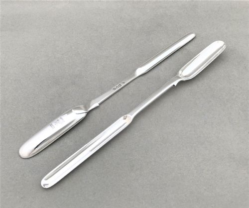 fig 1. A rare pair of quality Edwardian silver marrow scoops