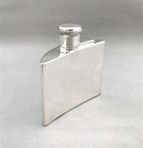 fig 1. A Stylish George V Shaped Silver Hip Flask