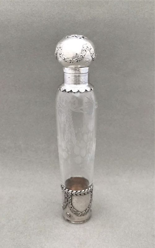 A Fabulous French Silver & Glass Absinthe Flask