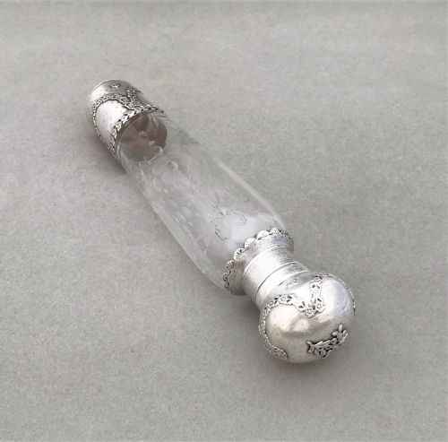 fig 1. A fabulous French silver & glass absinthe flask