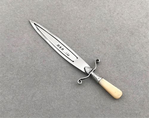 A Victorian Silver & Mother-of-pearl Dagger Bookmark