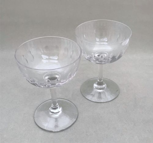 A Good Pair of Victorian Cut Glass Champagne Bowls