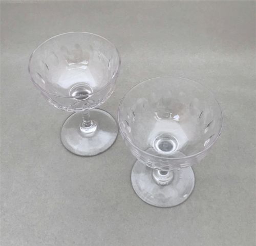 fig 1. A good pair of Victorian cut glass champagne bowls