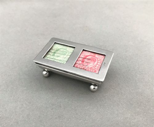 A Delightful Edwardian Double Silver Stamp Box