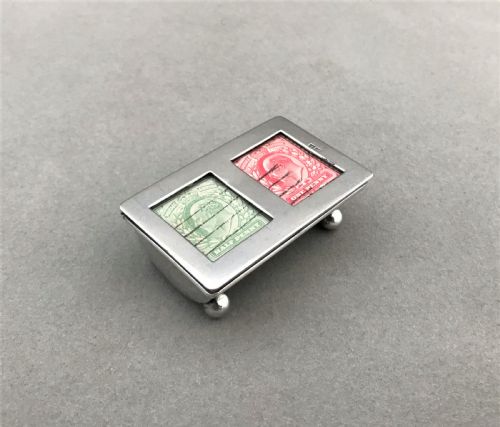 fig 1. A delightful Edwardian double silver stamp box