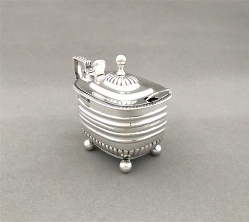 fig 1. A handsome Edwardian silver mustard pot & spoon