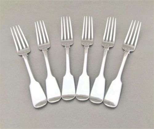 A Fine Set of 6 Victorian Silver Dessert Forks