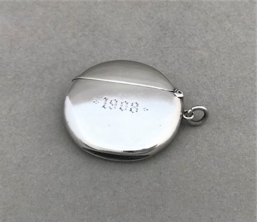 An Unusual Edwardian Silver Circular Vesta