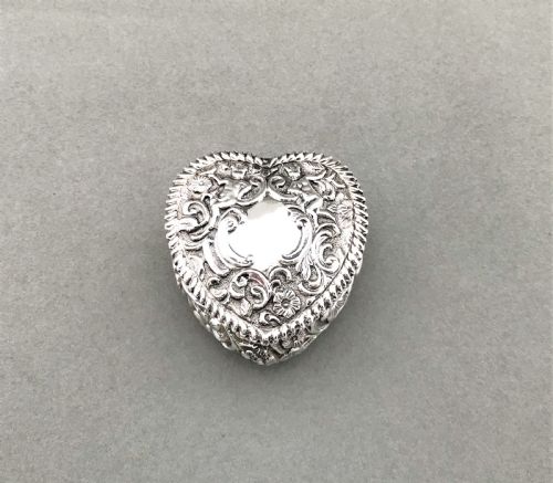 fig 1. A large Victorian silver heart shaped pill box