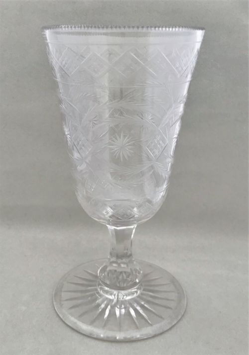 A Superior Cut & Etched Victorian Celery Vase
