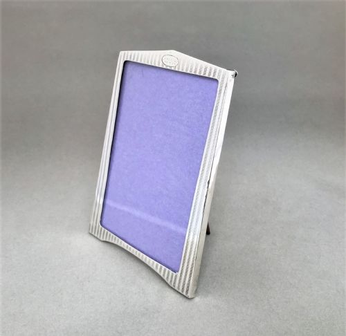A Stylish Engine Turned Silver Photo Frame