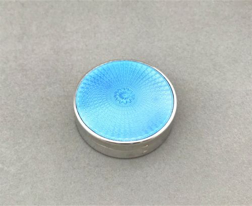 fig 1. A gorgeous silver & guilloche enamel small trinket pot