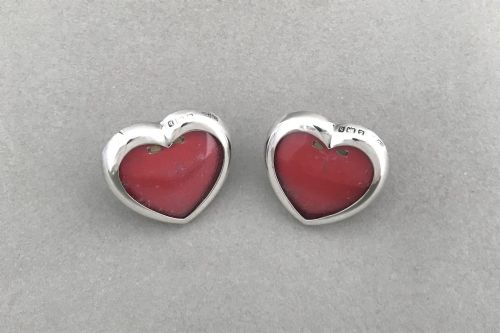 fig 1. A Pair Of Edwardian Silver Miniature Heart Shaped Photo Frames
