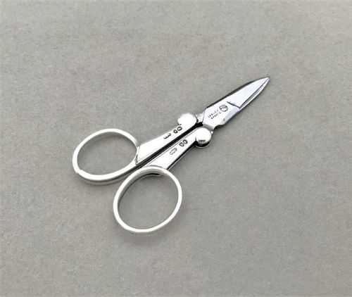 fig 1. A rare pair of Victorian silver folding Campaign scissors