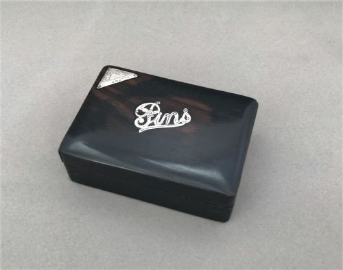A Charming Silver Mounted Ebony 'Pins' Box