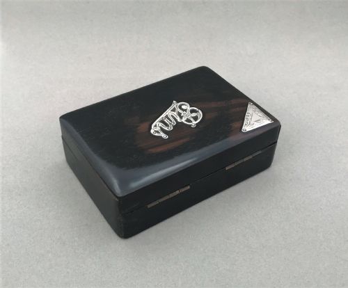 fig 1. A charming silver mounted ebony 'Pins' box