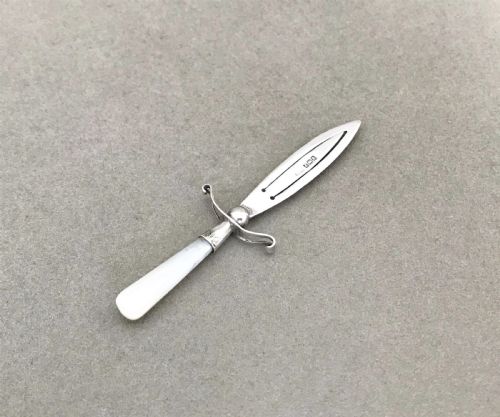 A Delightful Silver & Mother-of Pearl Dagger Bookmark