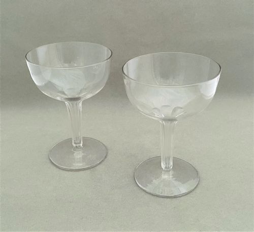 A Sought After Pair of Hollow Stem Champagne Glasses
