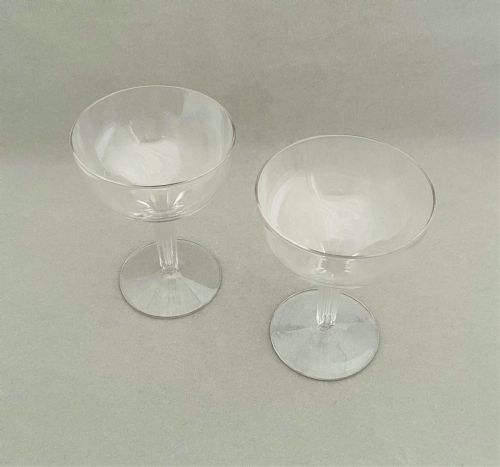 fig 1. A sought after pair of hollow stem champagne glasses