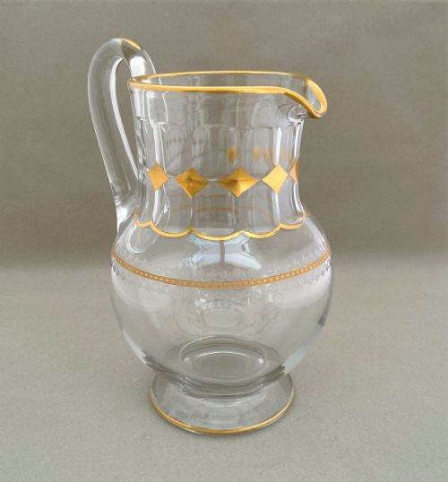 A Superb Victorian Etched & Gilded Water Jug
