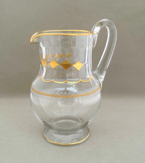 fig 1. A superb Victorian etched & gilded water jug