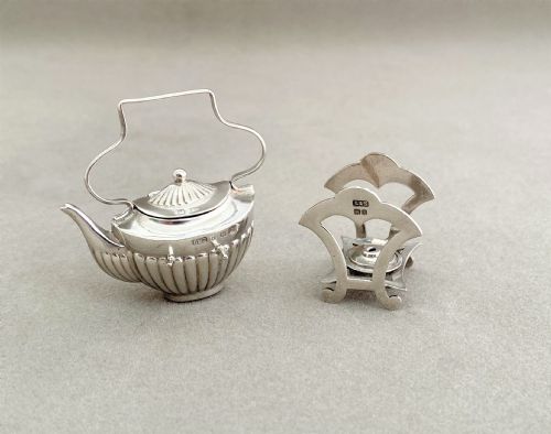 fig 1. A superb Edwardian miniature spirit kettle